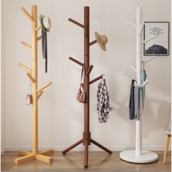 Stand Stand Hanger Kayu Gantungan Baju Tas Gantungan Berdiri Multifungsi