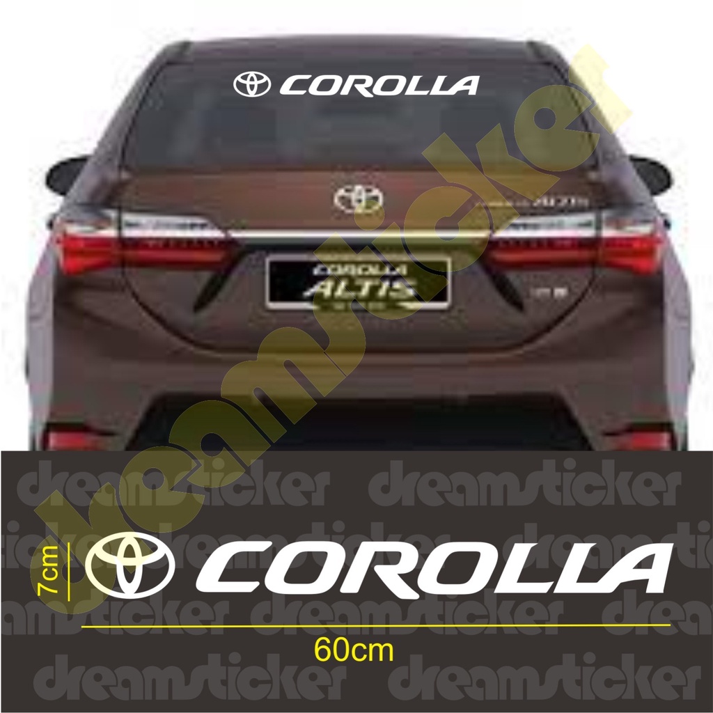 Sticker Stiker Mobil Toyota Corolla Kaca Belakang