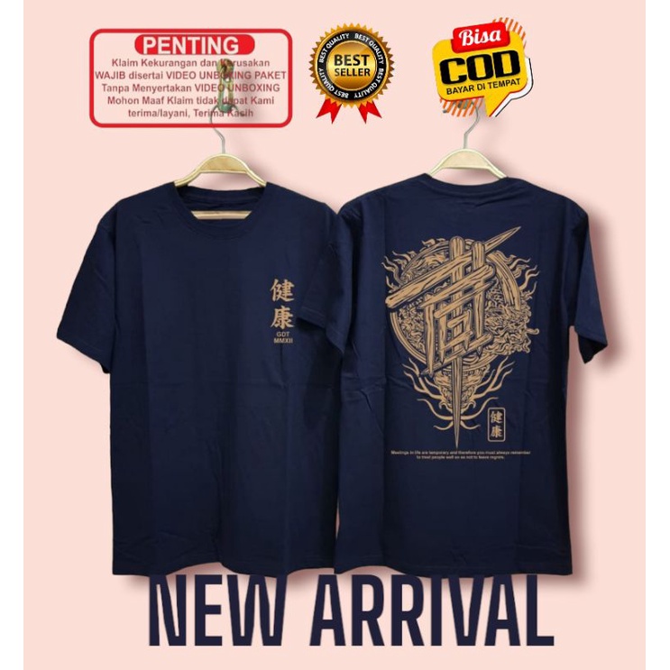 Baju kaos naga emas / Baju kaos distro dragon / Kaos pria naga / Baju kaos tulisan jepang / Kaos cow