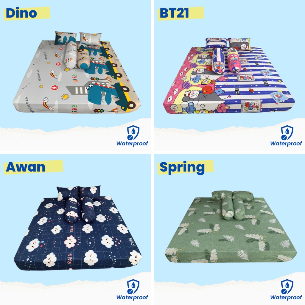 Sprei Waterproof Anti Air Ompol Ukuran 200x200 200x180 200x160 200x145 200x120 200x100 200x90 Nyaman Lembut