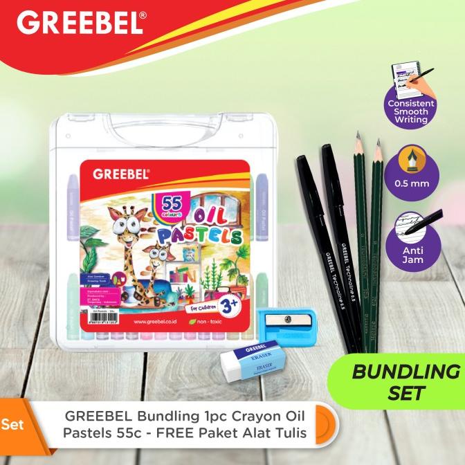 

GREEBEL Bundling 1pc Crayon Oil Pastels 55c - FREE Paket Alat Tulis