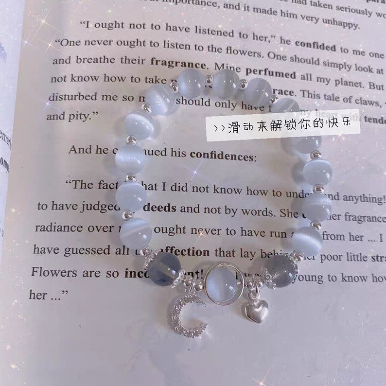 Fashion Moonstone Gelang Bell Gelang Manik-Manik Elastis Gelang Berkat Gelang Untuk Wanita Perhiasan Hadiah