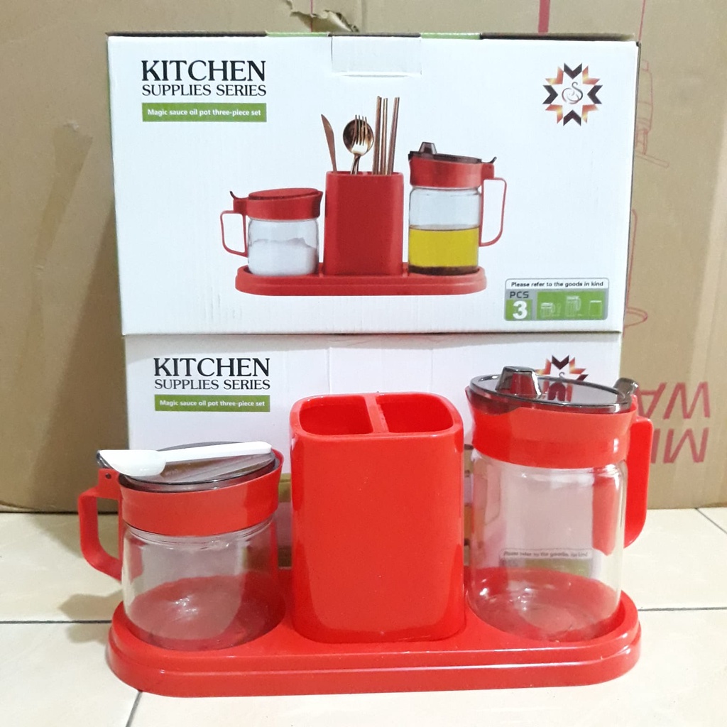 [COD] KITCHEN JAR CORLA SET ISI 3PCS - TEMPAT BUMBU