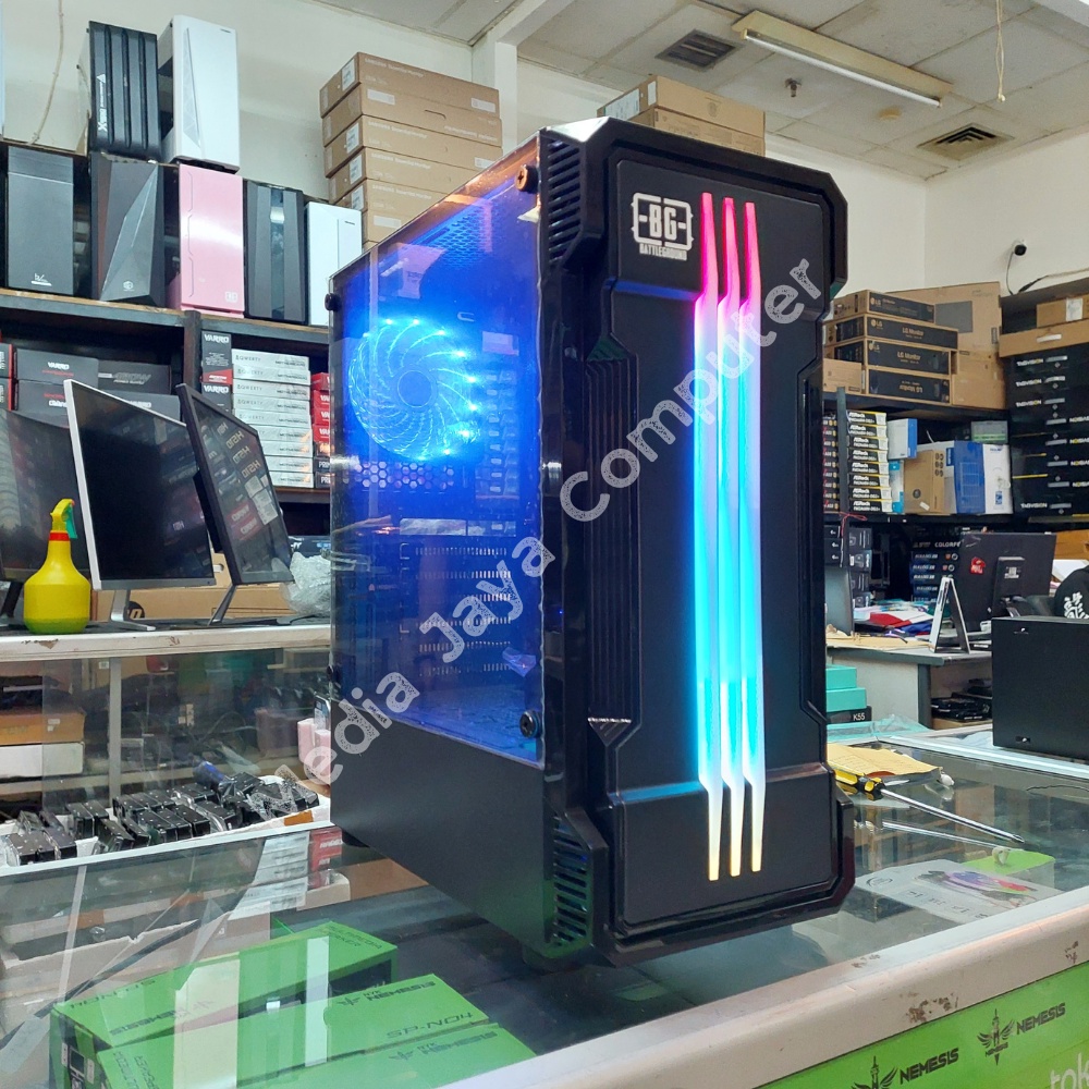 PC Gaming Fullset Core i5 10400F Ram 16GB HDD SSD GTX 1650 4GB + Monitor 24 Inch komputer full set desktop rakitan murah