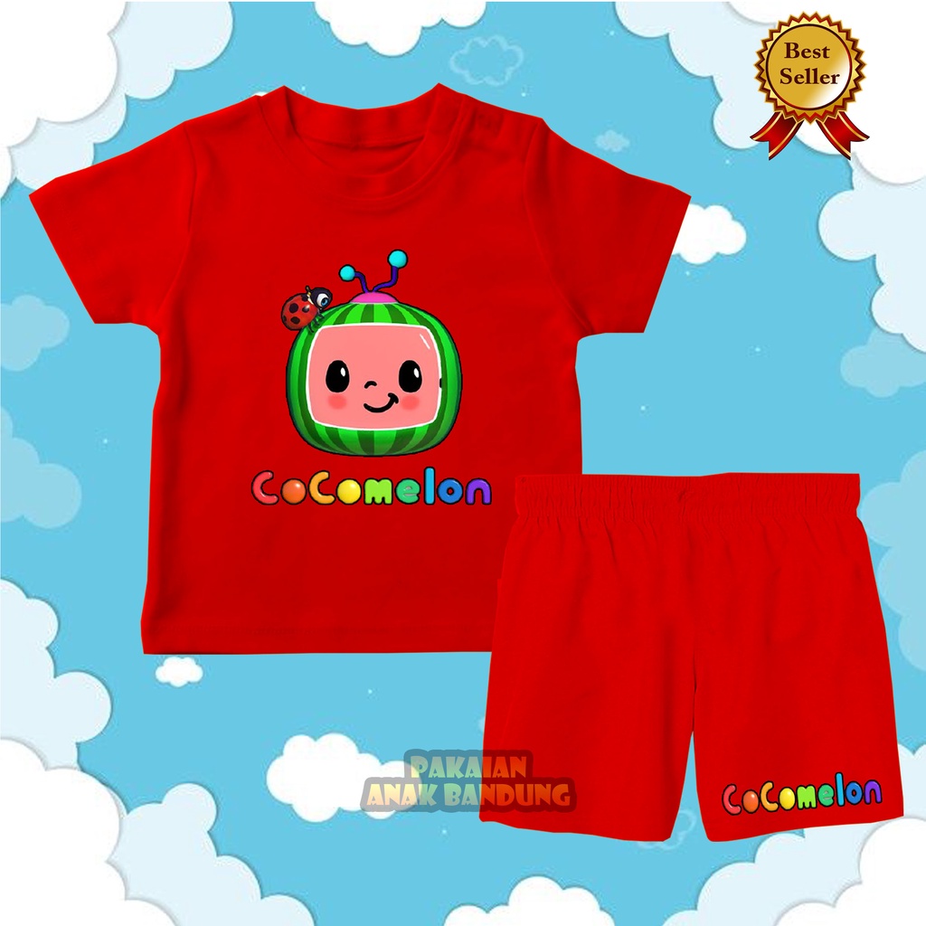 BAJU KAOS SETELAN ANAK COCOMELON KAOS & CELANA ANAK BAHAN PREMIUM