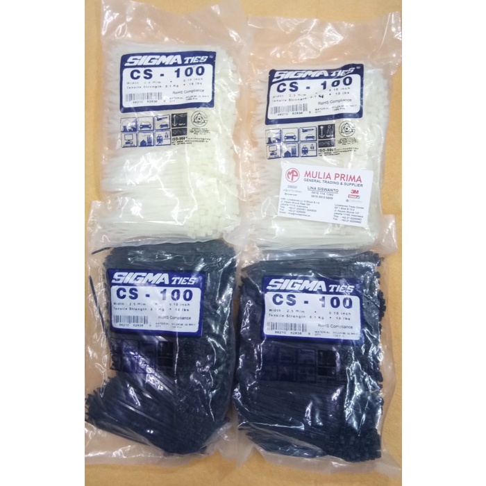 

Terlaris Kabel Tis / Kabel Ties / Cable Ties Sigma 100 (10Cm Isi 1000Pcs)