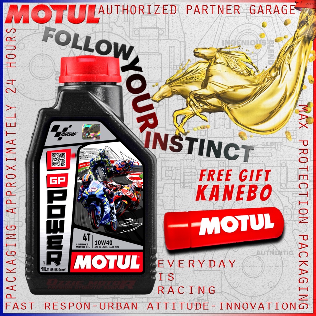 MOTUL GP MATIC &amp; GP POWER SERIES 10W40 1L OLI MOTOR MATIC &amp; MANUAL 4T IMPORT ORIGINAL 100% BONUS GANTUNGAN KUNCI atau KANEBO (𝙁𝙧𝙚𝙚 𝙎𝙩𝙞𝙘𝙠𝙚𝙧)