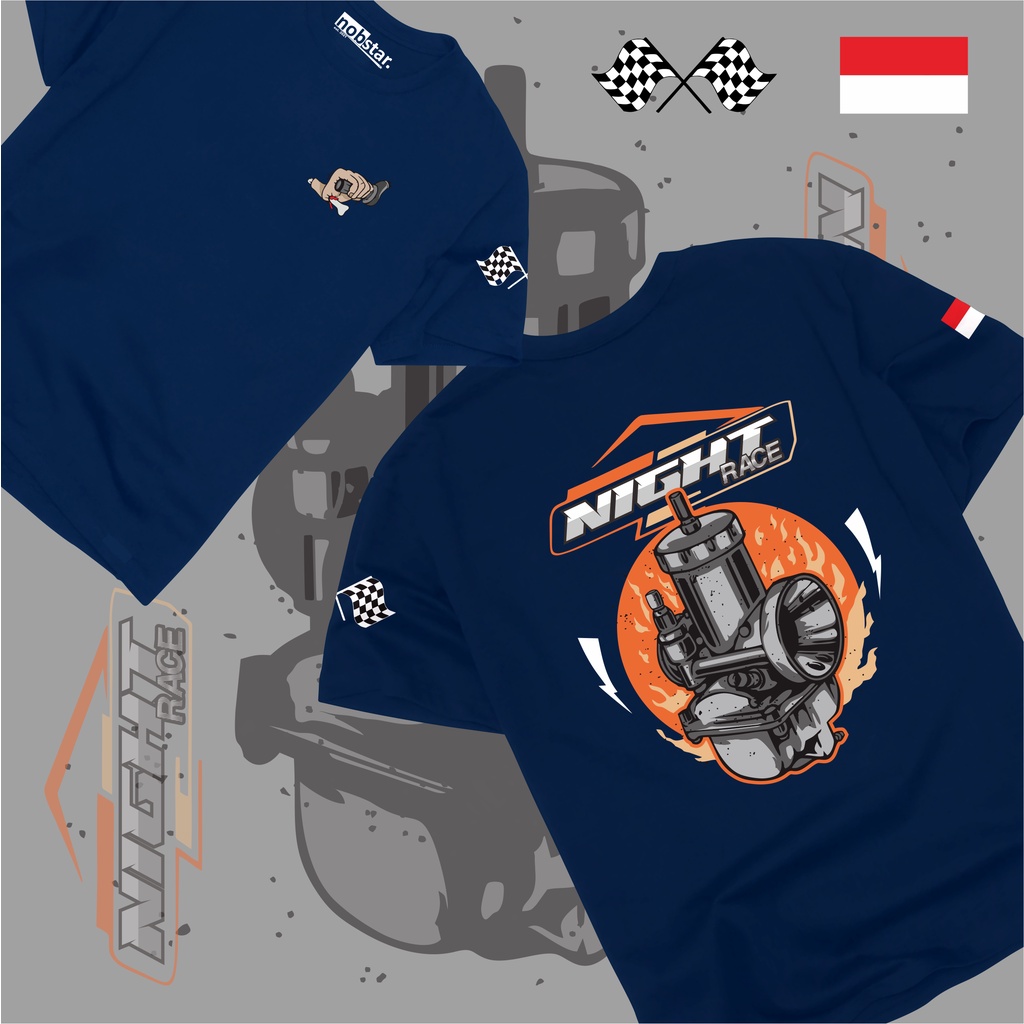 Kaos Racing NIGHT RICE I KAOS HEREX I KAOS MOTOR I PREMIUM COTTON COMBED 24S I All Size M-L-XL-XXL I Original T-Shirt nobstar_custom