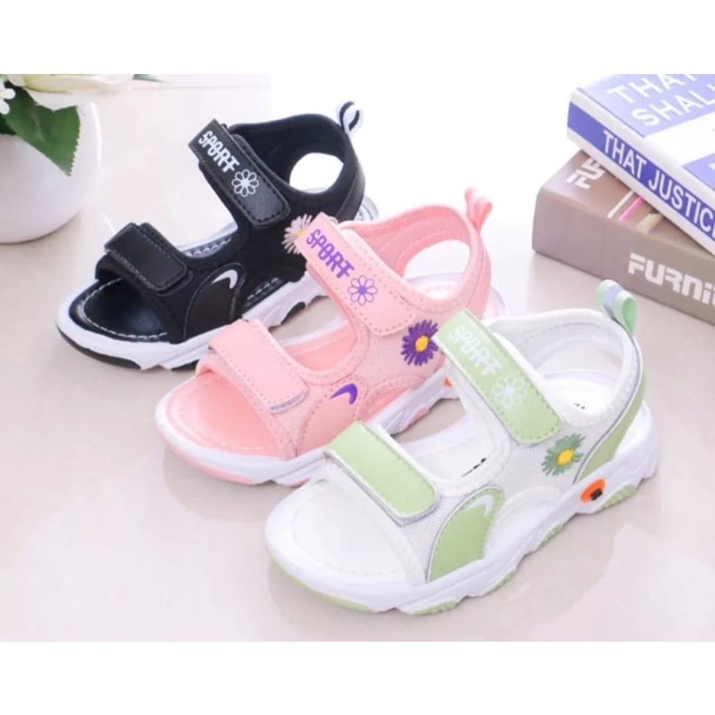 Sandal Gunung Anak Perempuan Sport Bunga Import  - Sendal Tali Anak cewek