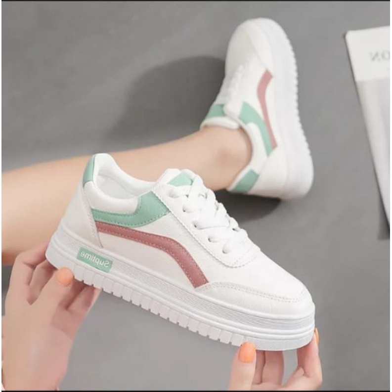 TmO - 8.8 Sale Sepatu wanita sneakers fashion Suptime/sepatu wanita fashion sneakers tali trendy/sepatu santai wanita fashion/sepatu wanita jalan kekinian bisa Cod termurah dan berkualitas