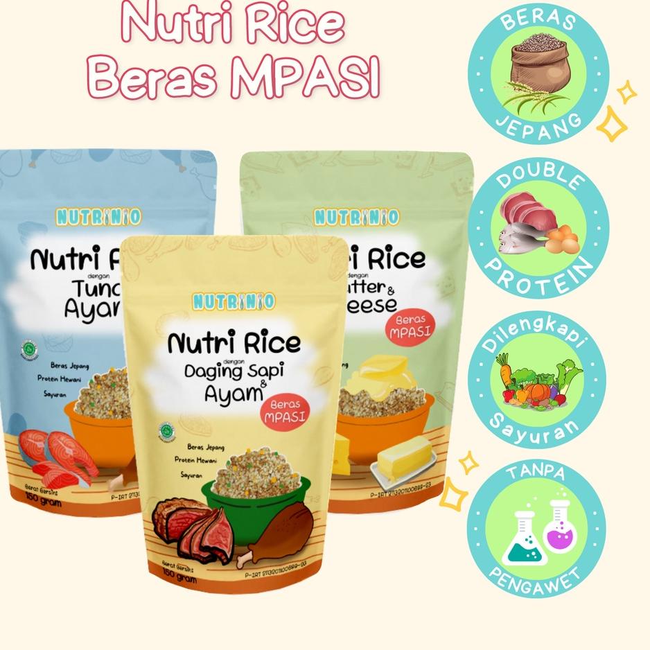 

✺ Nutrinio Nutri Rice 150 g | Beras MPASI Double Protein Tanpa Pengawet ★