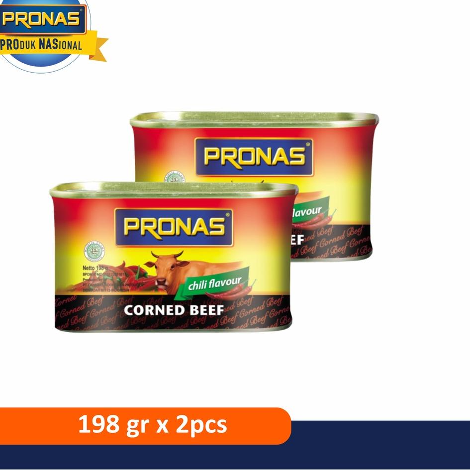 

❂ Pronas Kornet Sapi Chili 198 g dalam kemasan kaleng EOE Bundling 2 pcs ➫
