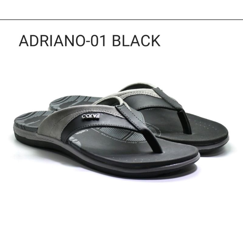 Carvil ADRIANO-01 | Sandal Casual Pria Original Carvil Empuk Tidak Licin Keren Trendy Nyaman di Kaki