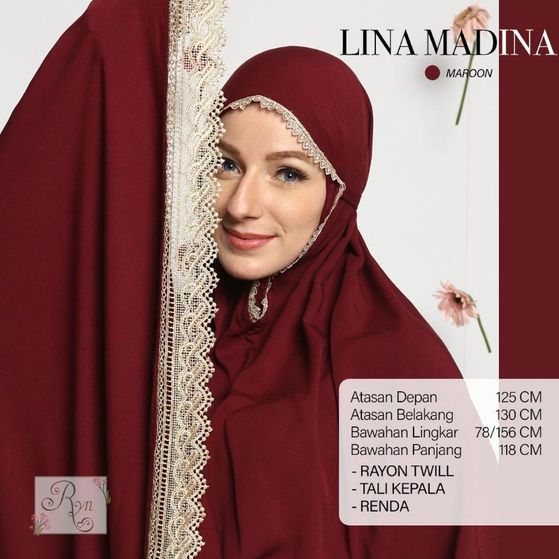 {NEW} Lina Madina by Ryn - Mukena dewasa rayon premium motif polos