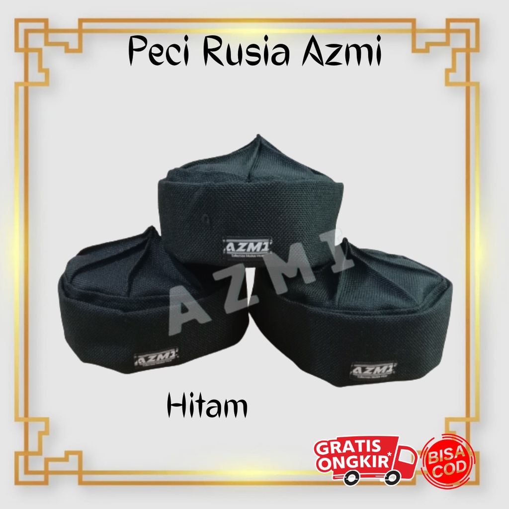 Peci Rusia Azmi Hitam / Peci Rusia Polos Termurah !!!