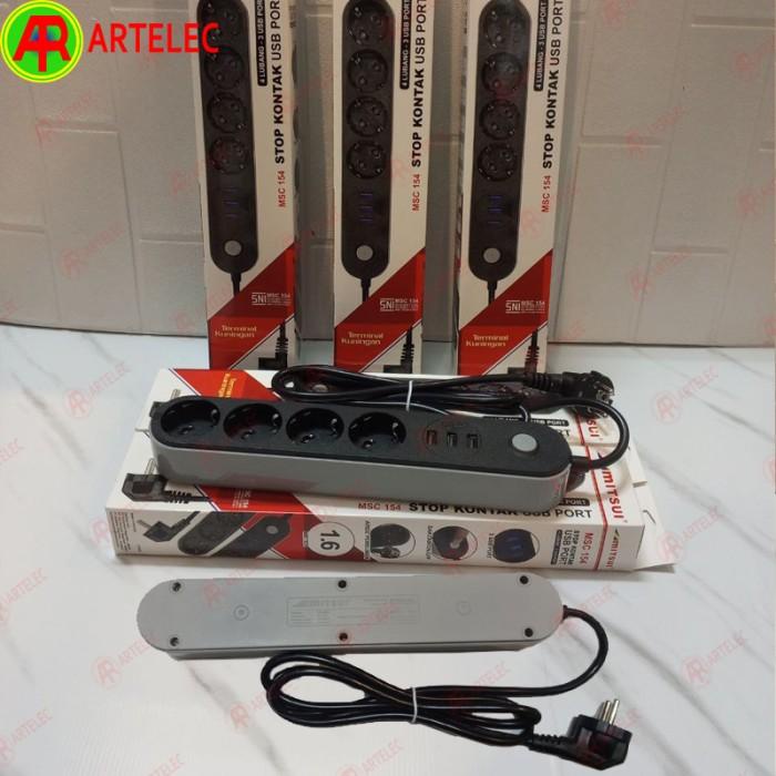 Colokan listrik Mitsui MSC-154-USB | cok sambung | kabel extension