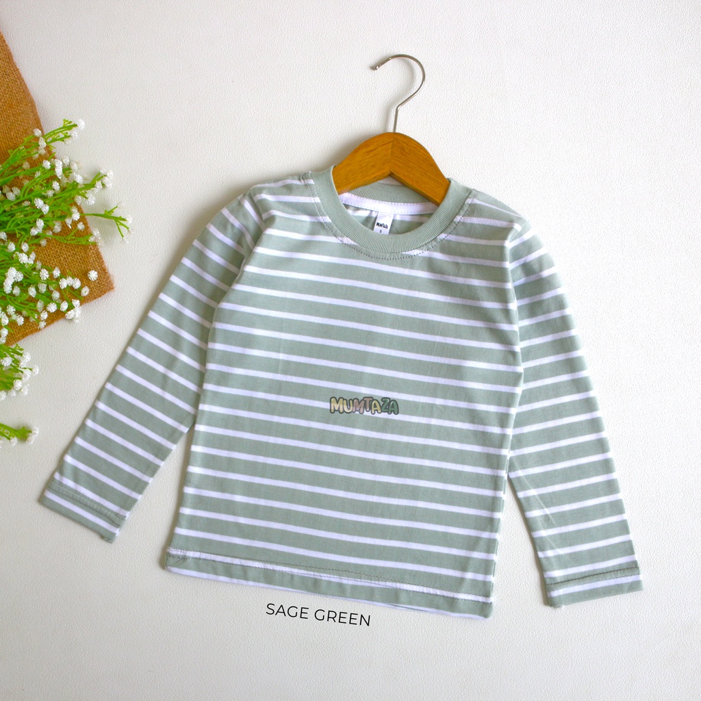 Kaos STRIPE Anak  Panjang Xs SML XL - Kaos Salur Anak