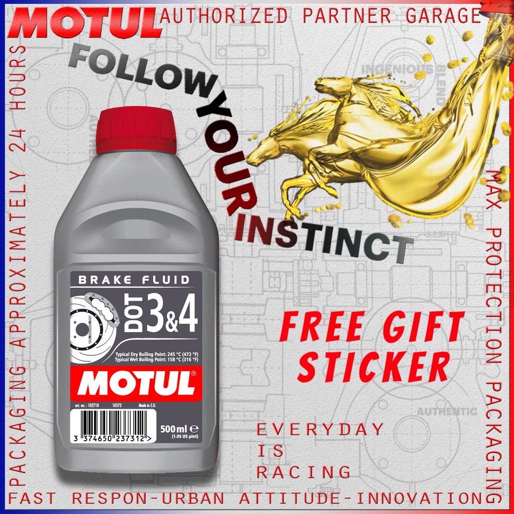 MOTUL BRAKE FLUID DOT 3&amp;4 DOT 3 DOT 4  500 ml MINYAK REM OLI MOTOR IMPORT ORIGINAL