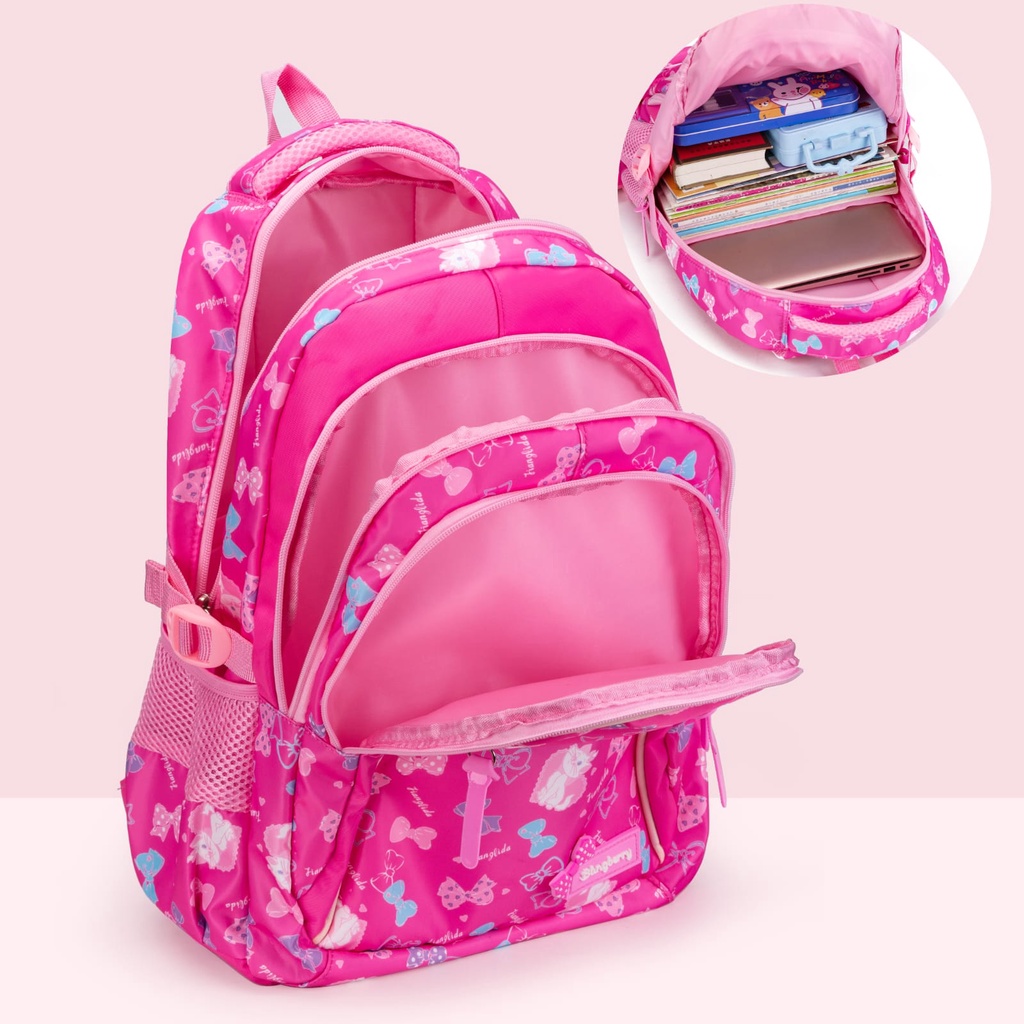 Backpack Anak Cat Pita Import Bekualitas Tas Ransel SD SMP SMA Motif Kekinian Kitty Backpack Blingberry Original Import Grosir Tas Ransel Anak Kado Ultah Anak Perempuan