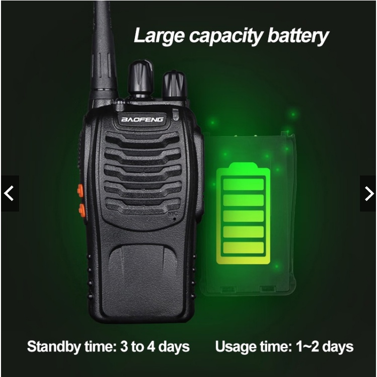 YUN Mall Handy Talky MERODITH-888S Radio Komunikasi Uhf Walky Talky 2 units Walkie talkie