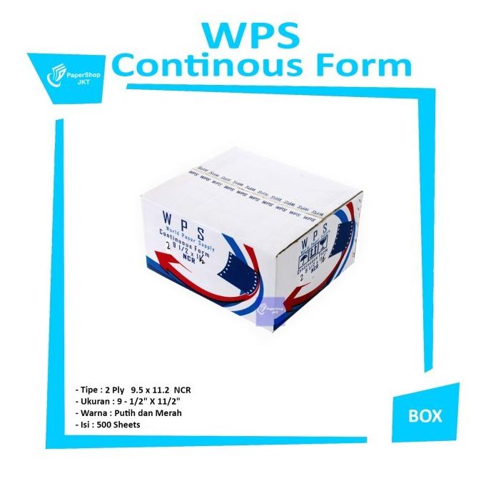 

Wps Continous Form 91/2 X 11/2 2 Ply ( K2/2 Wps ) Ncr