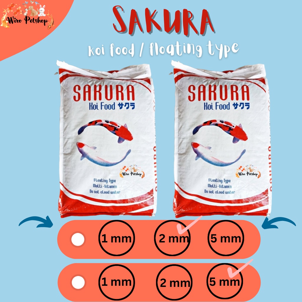 EKSPEDISI - Sakura koi 10kg - 2mm/5mm/makanan ikan