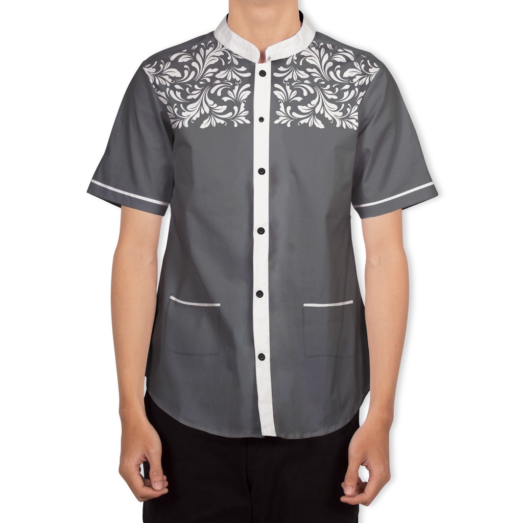 FORTGLASS KOKO LORENZO KEMEJA POLOS PRIA LENGAN PENDEK SLIMFIT KEMEJA KERJA FORMAL COWOK WARNA PUTIH HITAM