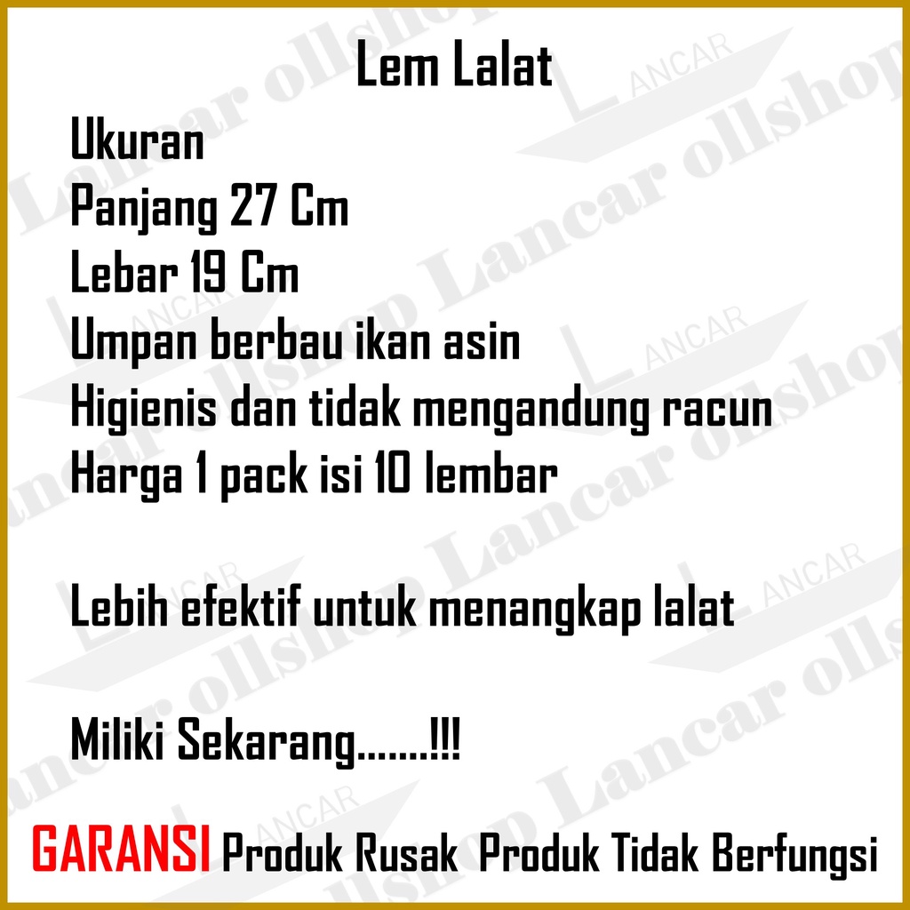 Lem Lalat Cicak Serangga 1 Pack Isi 10 Lembar / Kertas Lem Lalat Super Lengket Aroma Ikan Asin