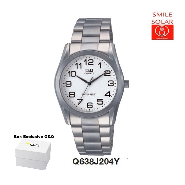 Jam Tangan Pria Casual Business Rantai Stainless Steel Analog Original Q&amp;Q QnQ QQ Q638 Q638J Series