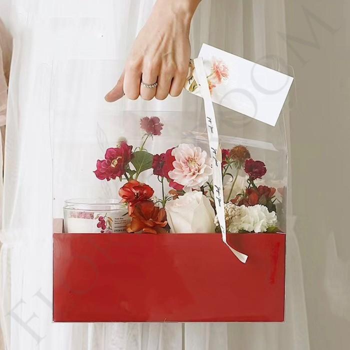 

Transparent Portable Flower Box - Kotak Bunga - Kue 085