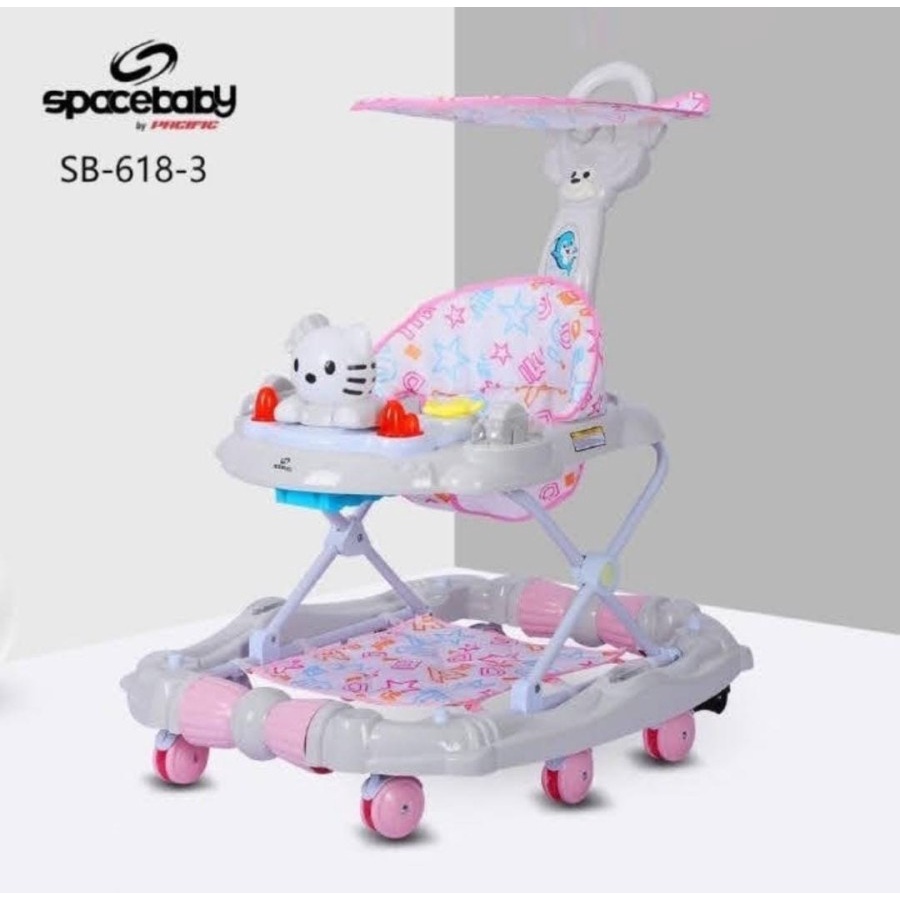 Alat belajar jalan anak bayi SB 618-3 Hello Kitty Sanrio baby walker spacebaby SB618-3 babywalker space baby