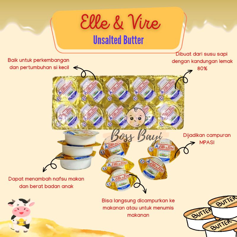 ELLE &amp; VIRE / ANCHOR - Unsalted Butter / Lemak MPASI