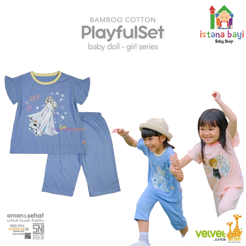 Velvet Junior Setelan Baby Doll Ruffle Girl Series / Setelan Anak 1-5 Tahun