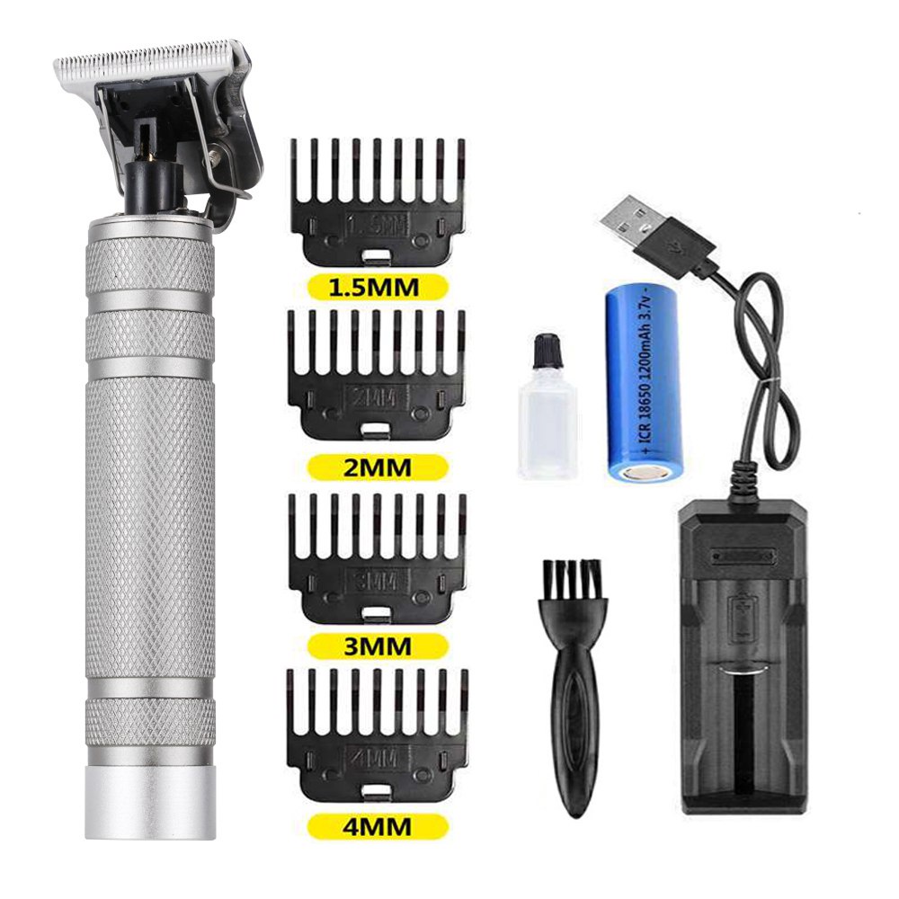 Pencukur Rambut Pria Cordless Professional Hair Clipper Kits T-Blade 0mm Zero Gapped Baldhead Shaver