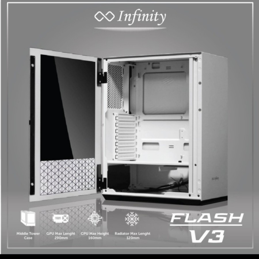 PC Case Gaming Infinity Flash V3 White Free 1Fan RGB