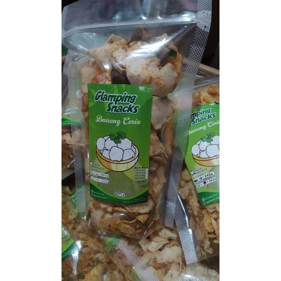 

cemilan basreng standing pouch 100 gram viral bahan-bahan premium ( basreng original, basreng pedas dan basreng pedas jeruk)