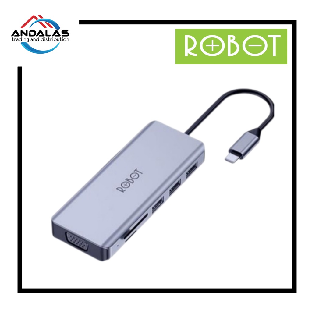 ADAPTOR USB HUB 5 IN 1 USB C ROBOT HT 240S