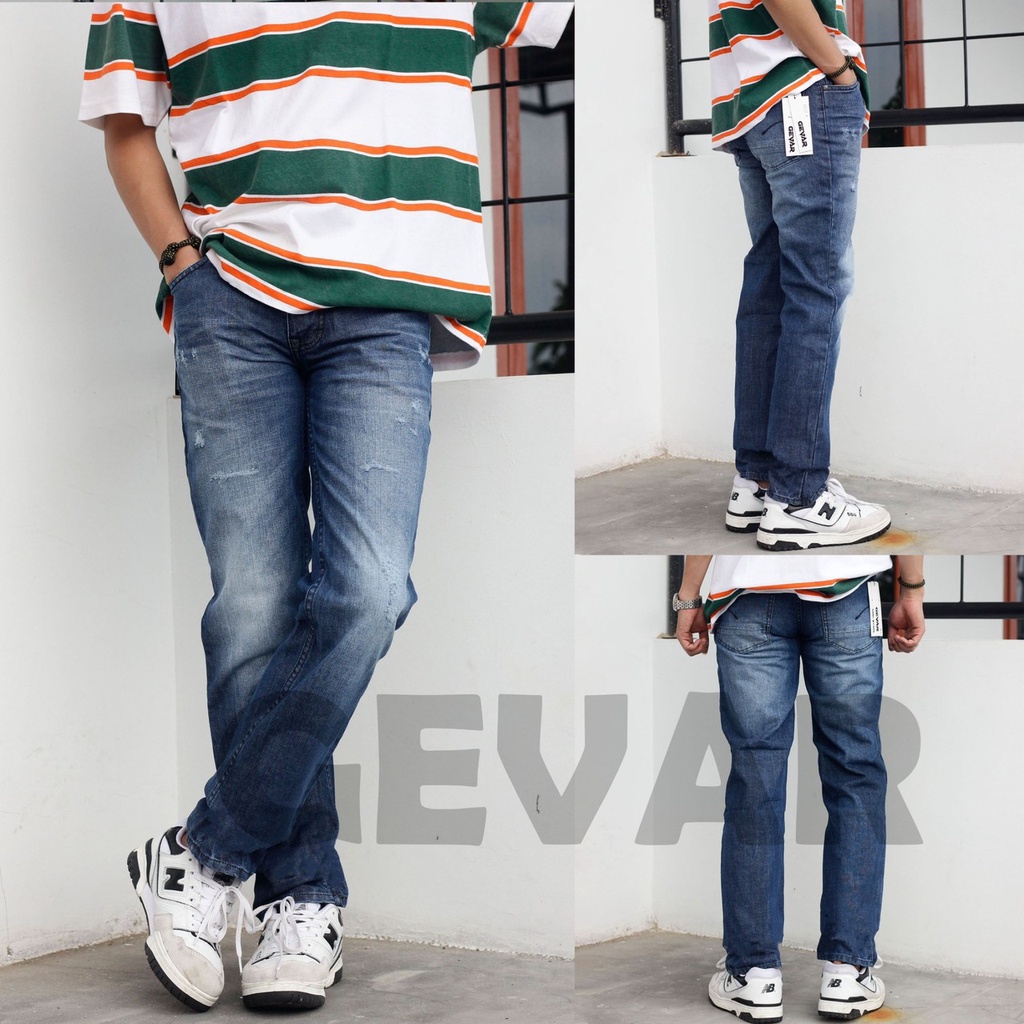 Celana Jeans Reguler Srandar Pria Celana Jeans Terbaru GEVAR