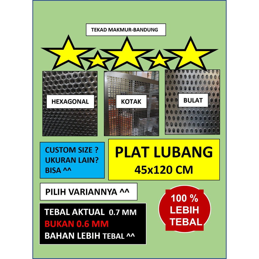 Plat 45x120 - Plat Besi Ram Speaker -  Ram Grill Plat Lubang