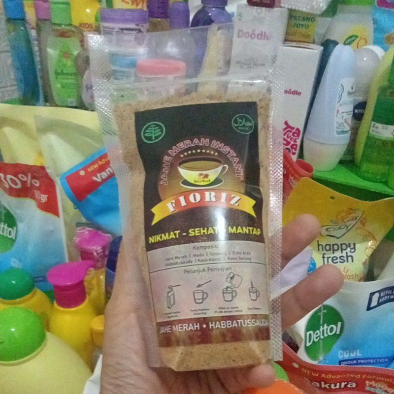 

Jahe merah instant Fioriz Halal Nikmat Sehat dan Mantap 200gr