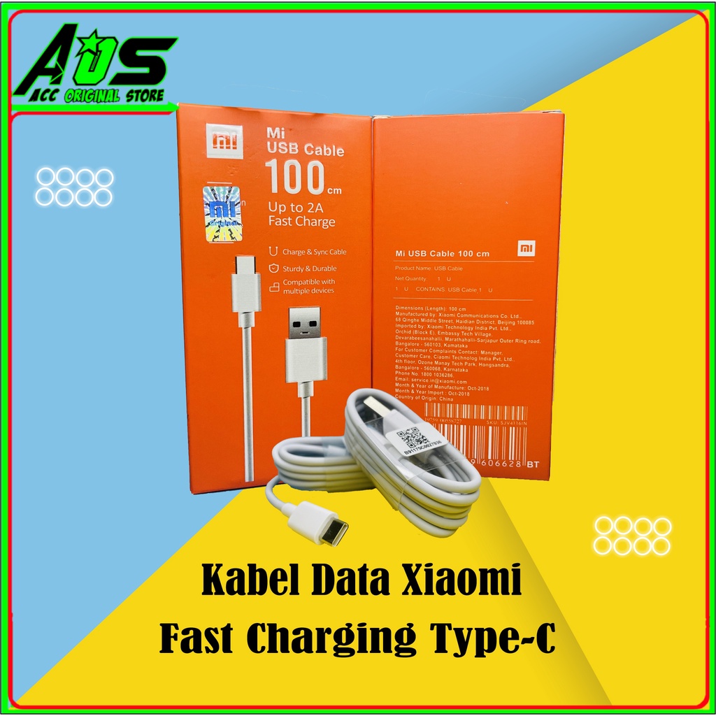 Kabel Data Xiaomi Redmi Note 7 Note 7 8 Pro Original 100% USB Type C