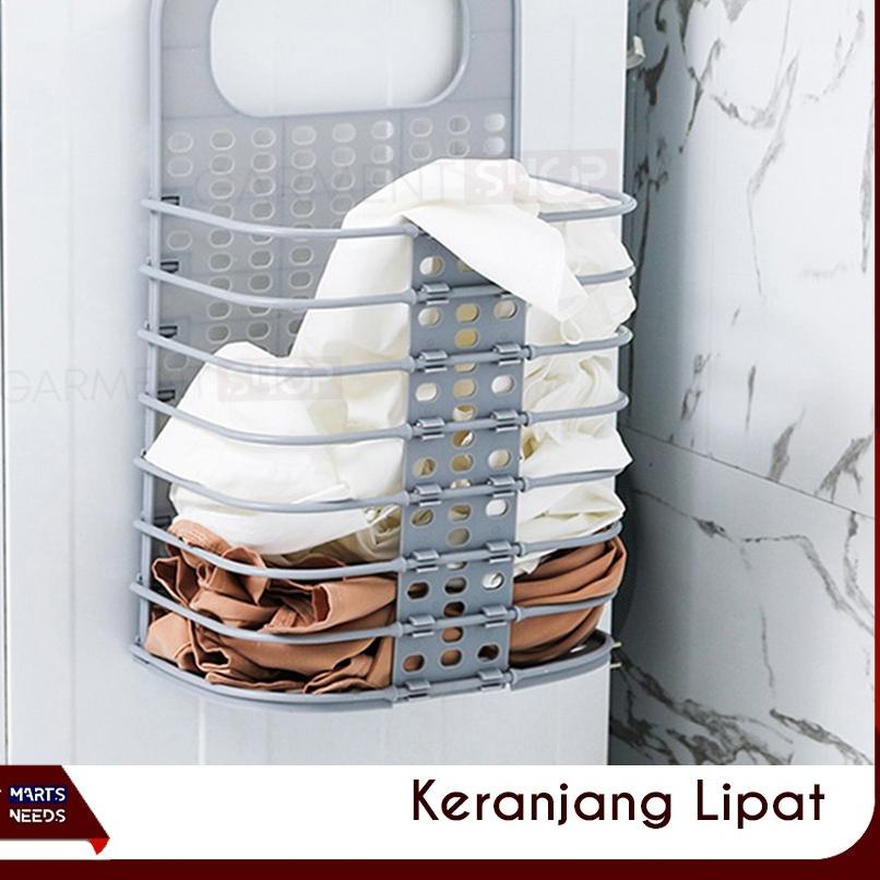 ○ Keranjang Baju Laundry Lipat Pakaian Kotor Gantung Mesin Cuci Praktis Milenial ☑