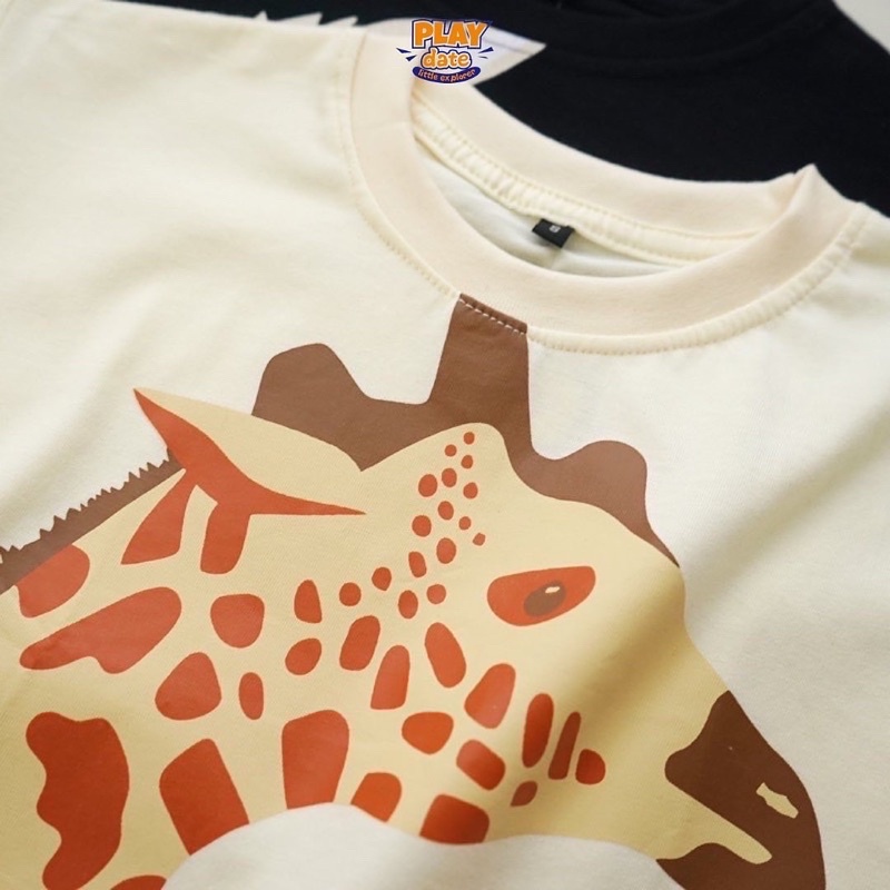 Playdate Animal Korean Oversize Tee Baju Kaos Anak Laki Laki Perempuan Unisex Atasan Lengan Pendek Kids 1 sd 5 Tahun Katun