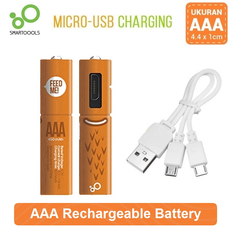 Microbatt Smartoools Baterai AAA Micro USB rechargeable
