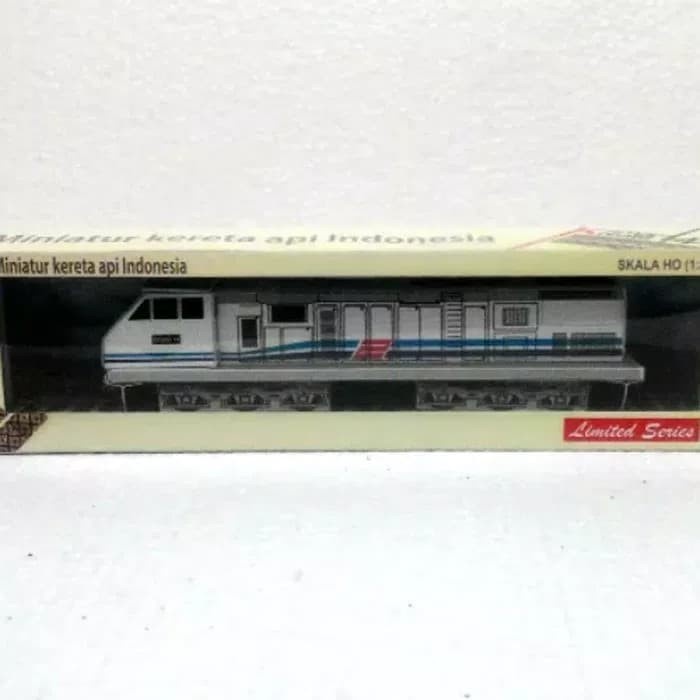 MINIATUR KERETA API LOKOMOTIF CC203 PUTIH BIRU TERLARIS