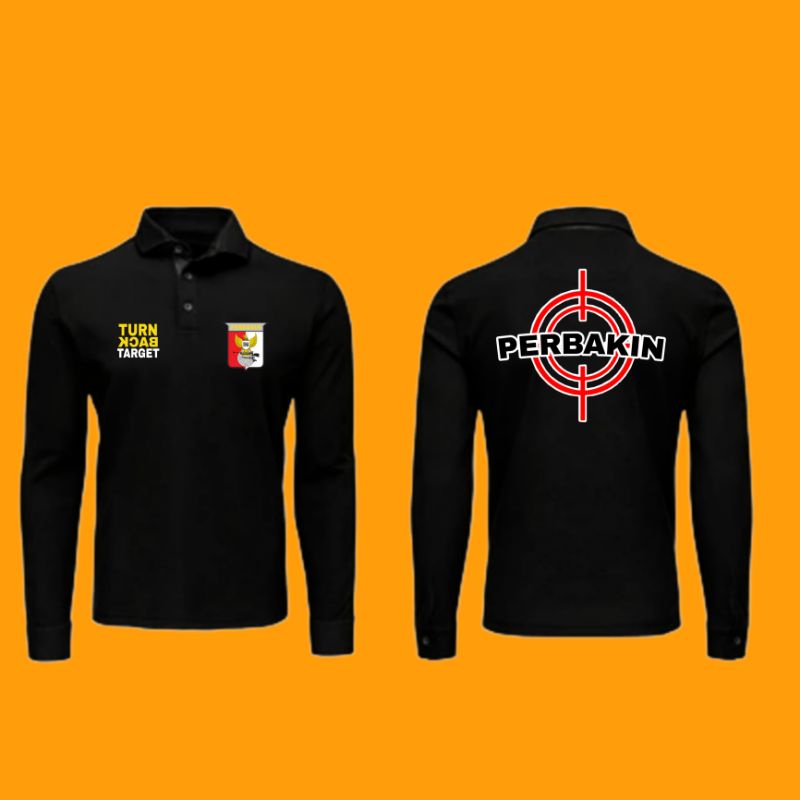 BAJU POLO SHIRT LENGAN PANJANG PERBAKIN TERBARU/BAJU PERBAKIN ONE SHOT ONE KILL