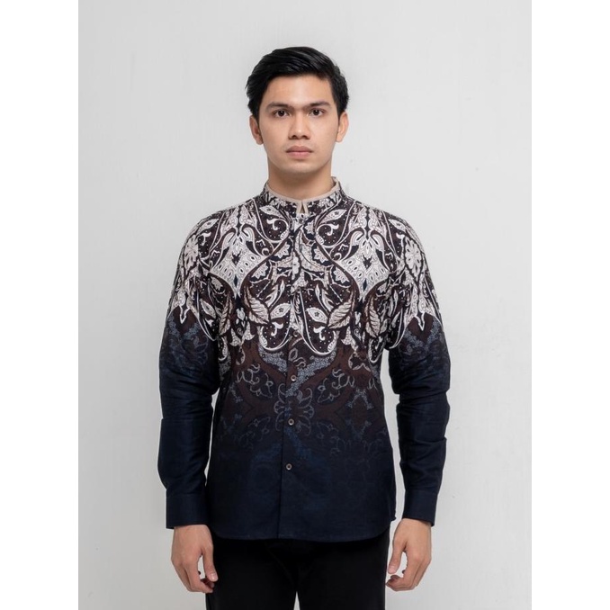 Discount MOC Kemeja Koko Lengan Panjang Pria Slim Fit TICOUR - NAVY /BAJU KOKO PRIA/BAJU KOKO DEWASA