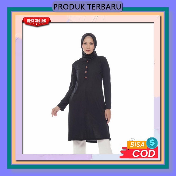 Rachel Midi Dress / Long Tunik / Wanita Terbaru / Ootd/ Gamis Polos Terbaru Murah Atasan Muslim Wani