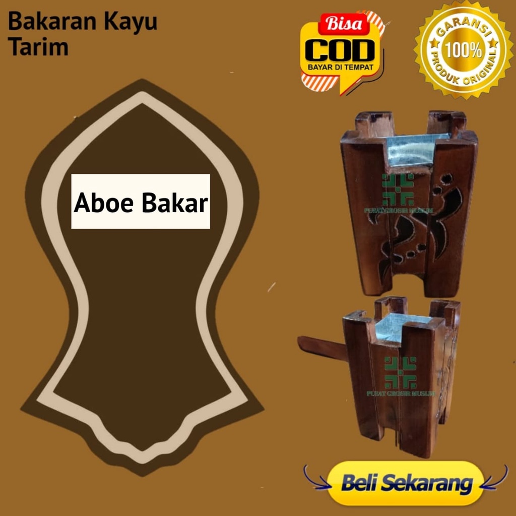 Tempat bakaran dupa / prapen MABKHARA kayu jati Antik habib ali tarim mini Motif terompah Tarim Aboe Bakar