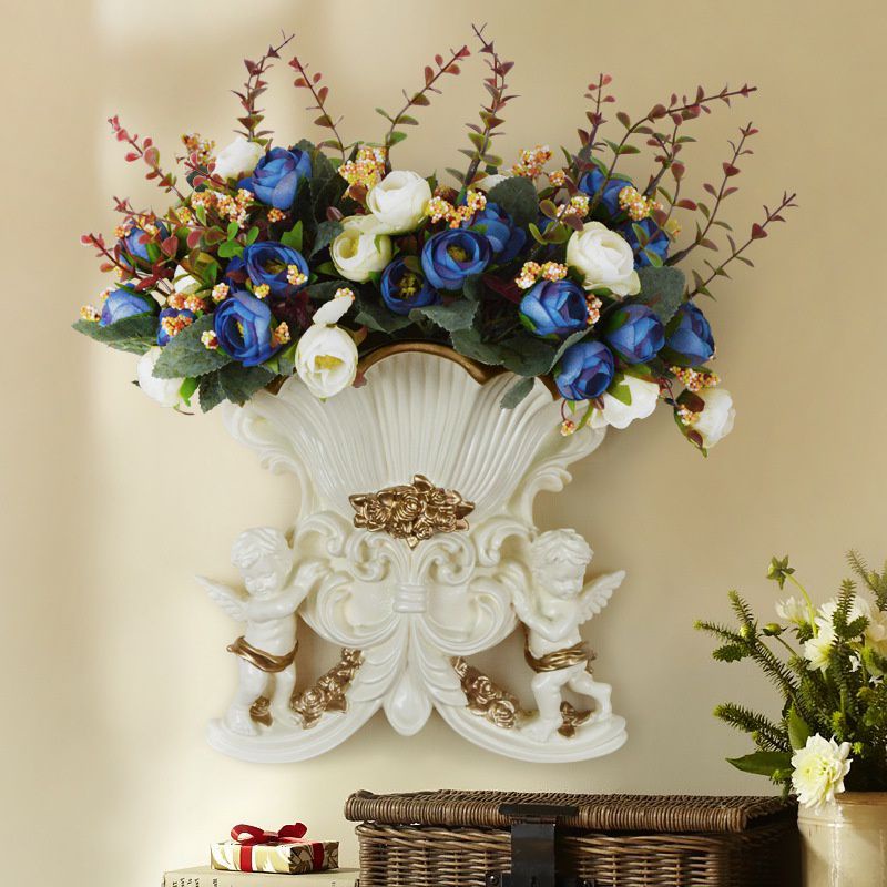 wall flower vase/vas bunga dinding/tempel terbaru bunga palsu vas keramik porcselain vas bunga tempe